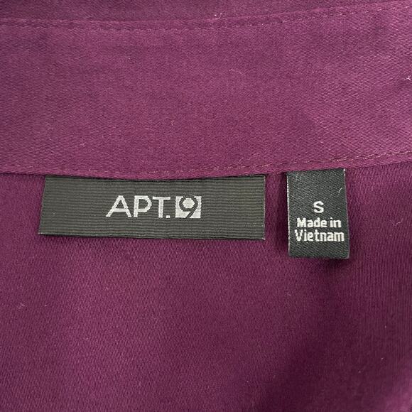 Plum Purple Button Down Blouse Shirt Long Sleeve Fall Jewel Tone Apt 9 Size S - Picture 8 of 10